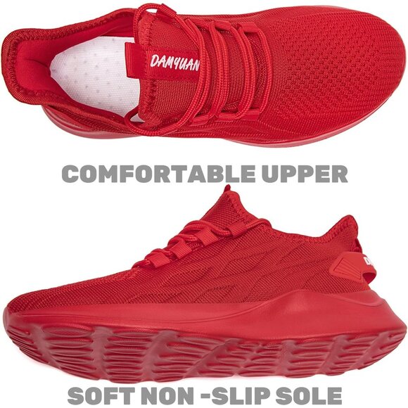 Brand New Women Red Synthetic ZMBCYG Running Walking Slip On Sport Sneakers - Picture 3 of 9